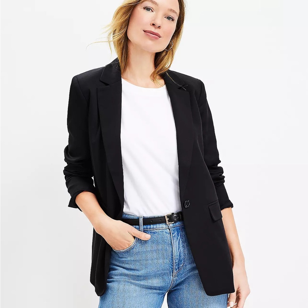 LOFT Black Single-Button Blazer
